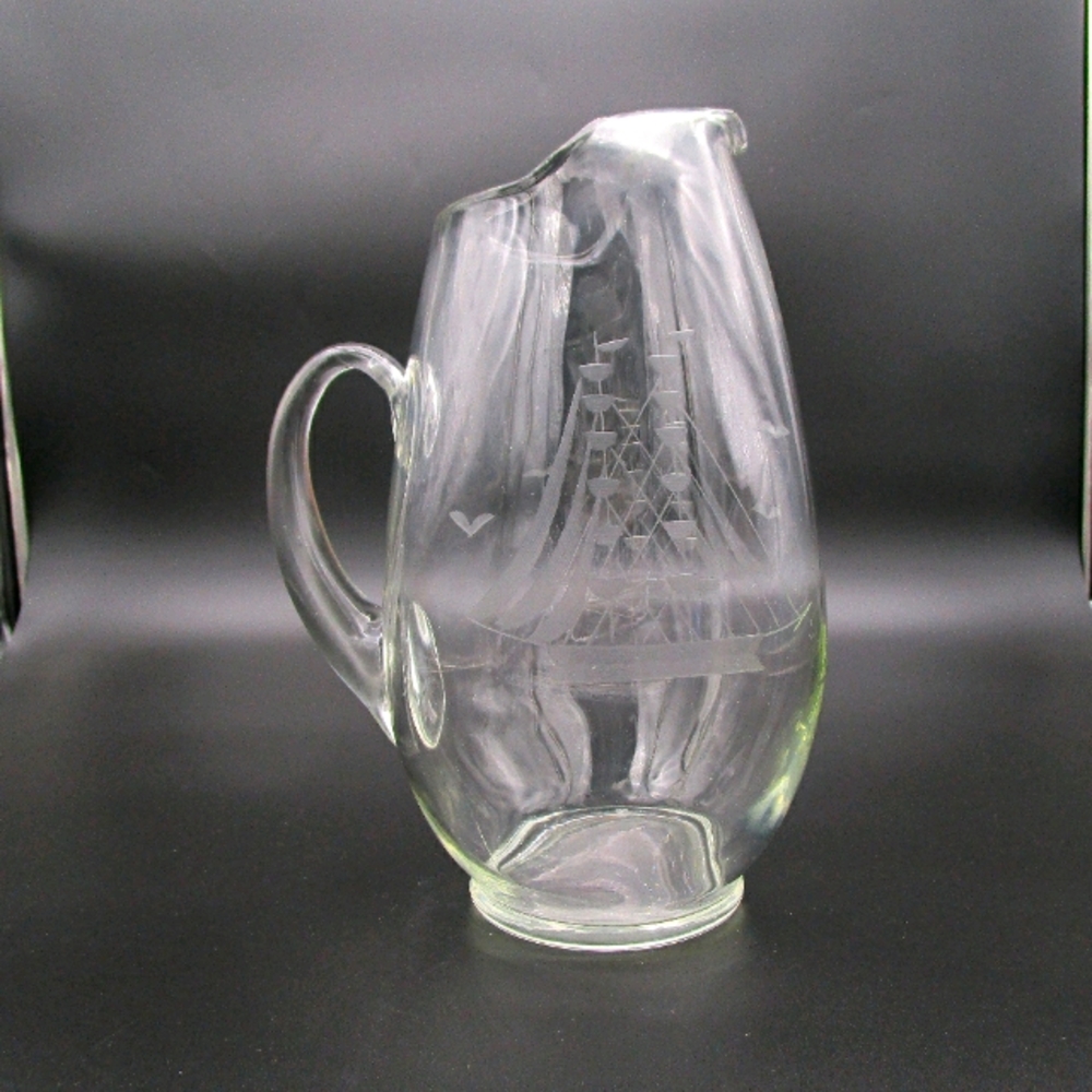 Javit Towle Austria Etched Crystal Pitcher